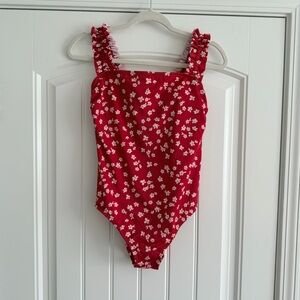 NWT! Floral Red Onepiece Swim